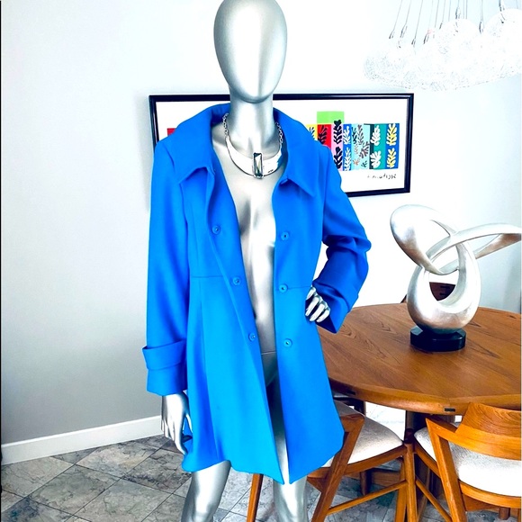 Ann Taylor Jackets & Blazers - Ann Taylor Bright Blue Swing Coat - Fully Lined
